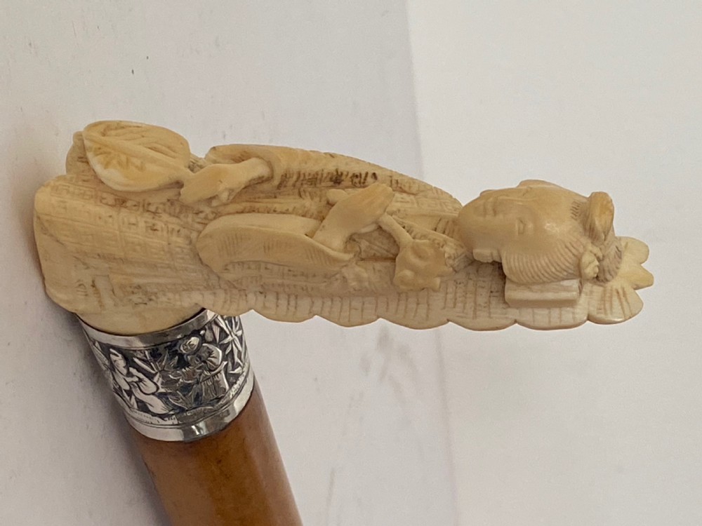 Chinese walking stick. 19th Century.