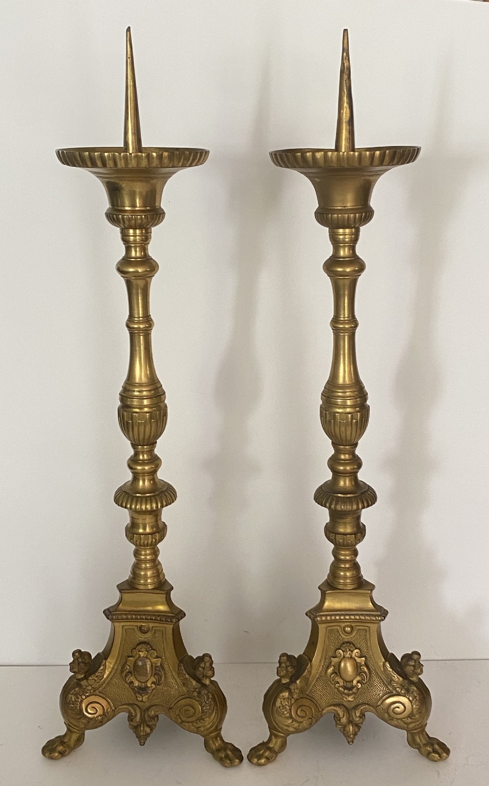 Pair of Church Candlesticks. 19th Century