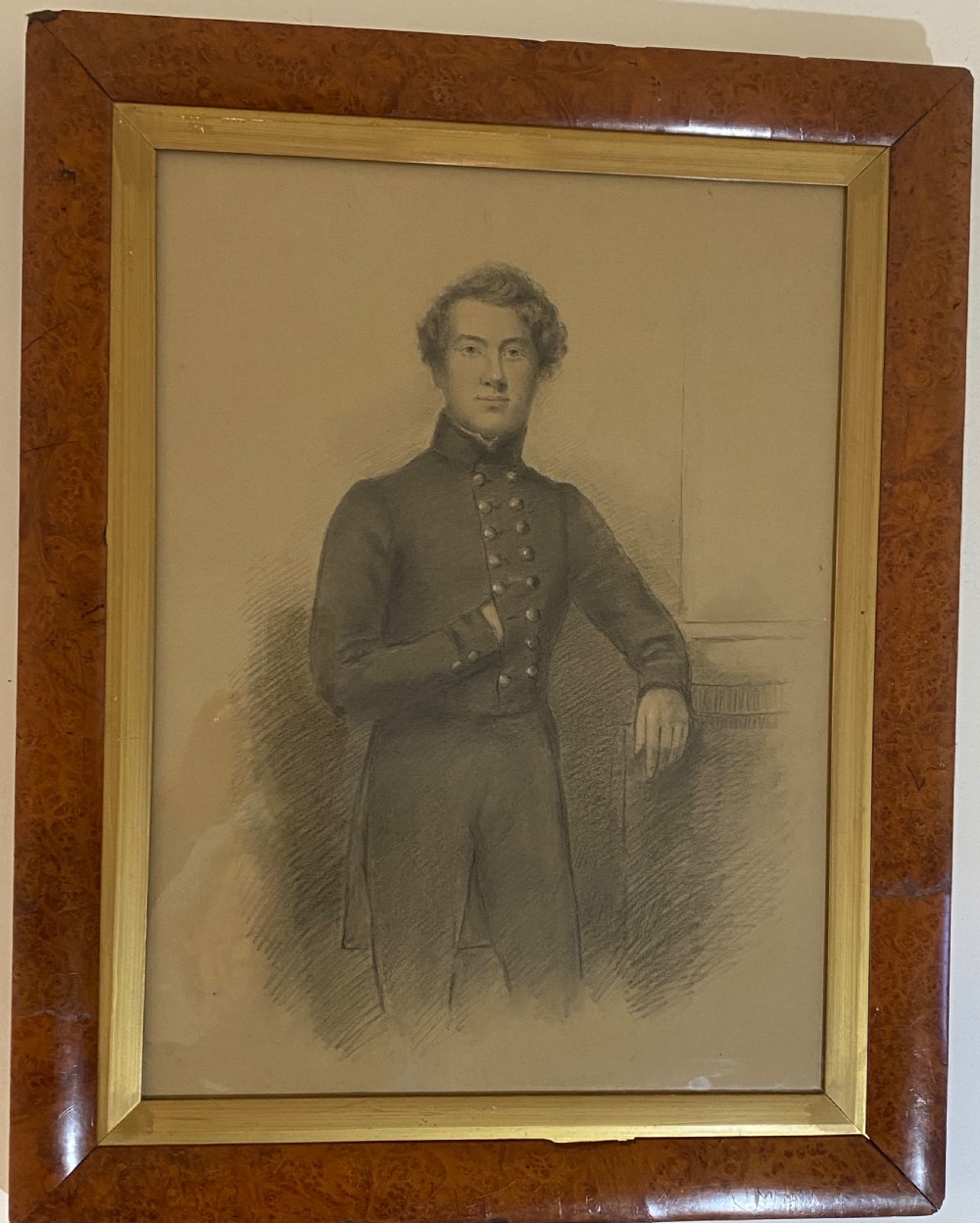 Regency Pencil and Pastel Young Officer
