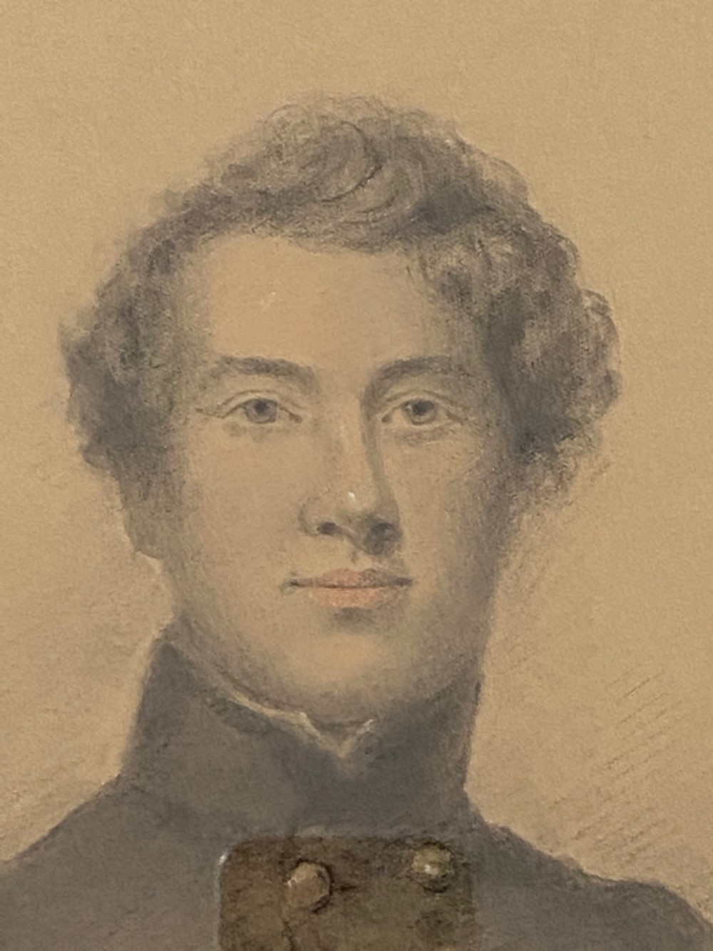 Regency Pencil and Pastel Young Officer View III