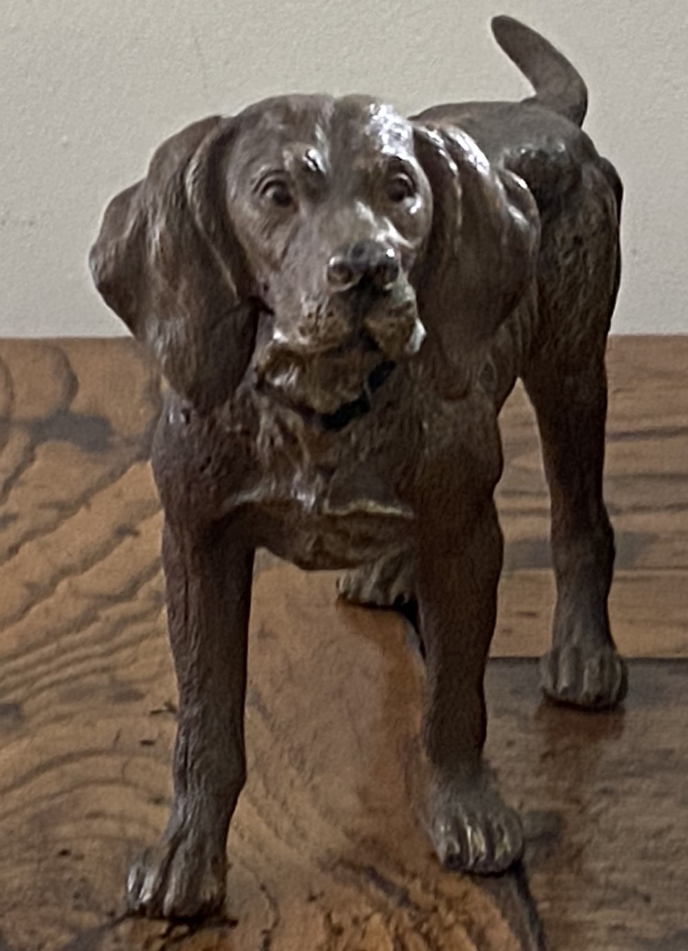 Antique Austrian Cold Painted Spelter Hunting Dog. Circa 1900