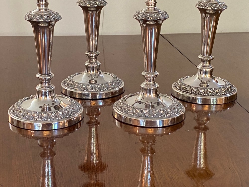 Candelabra and Matching  Candlesticks, Suite of Four. Circa 1860 View V