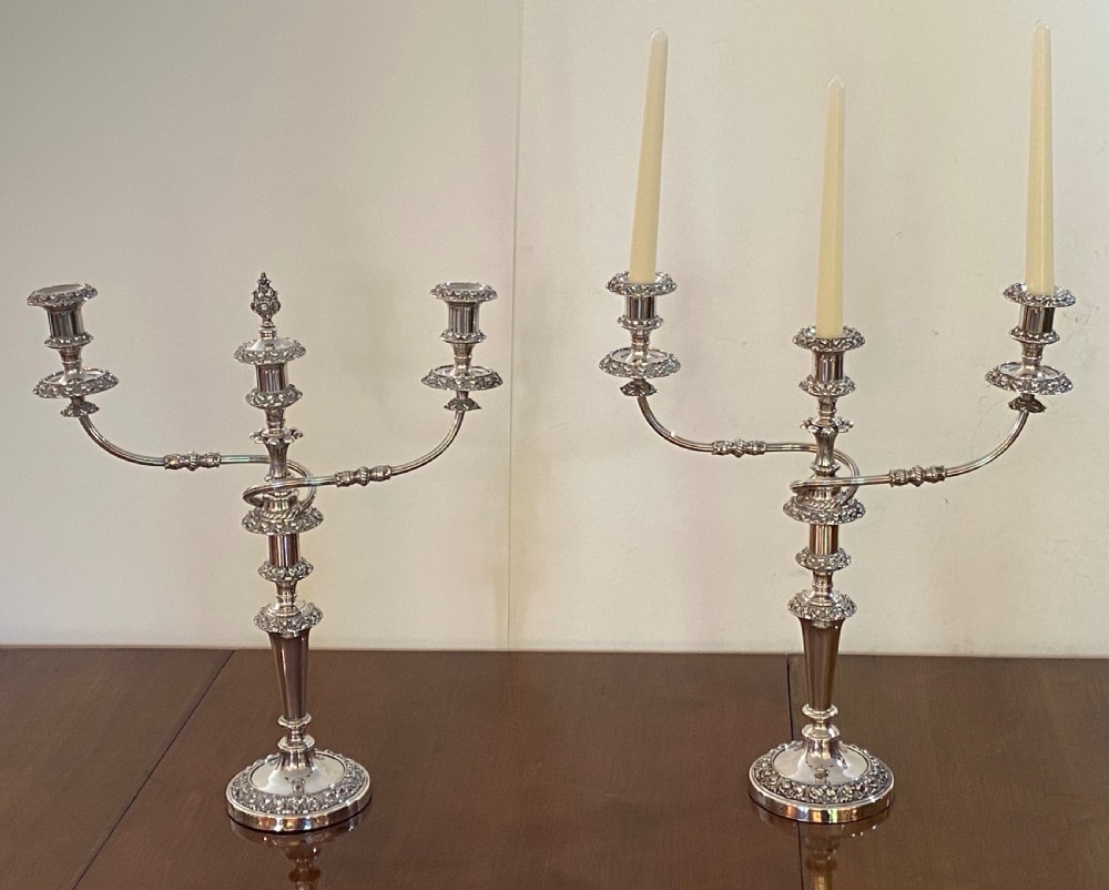Candelabra and Matching  Candlesticks, Suite of Four. Circa 1860 View VI
