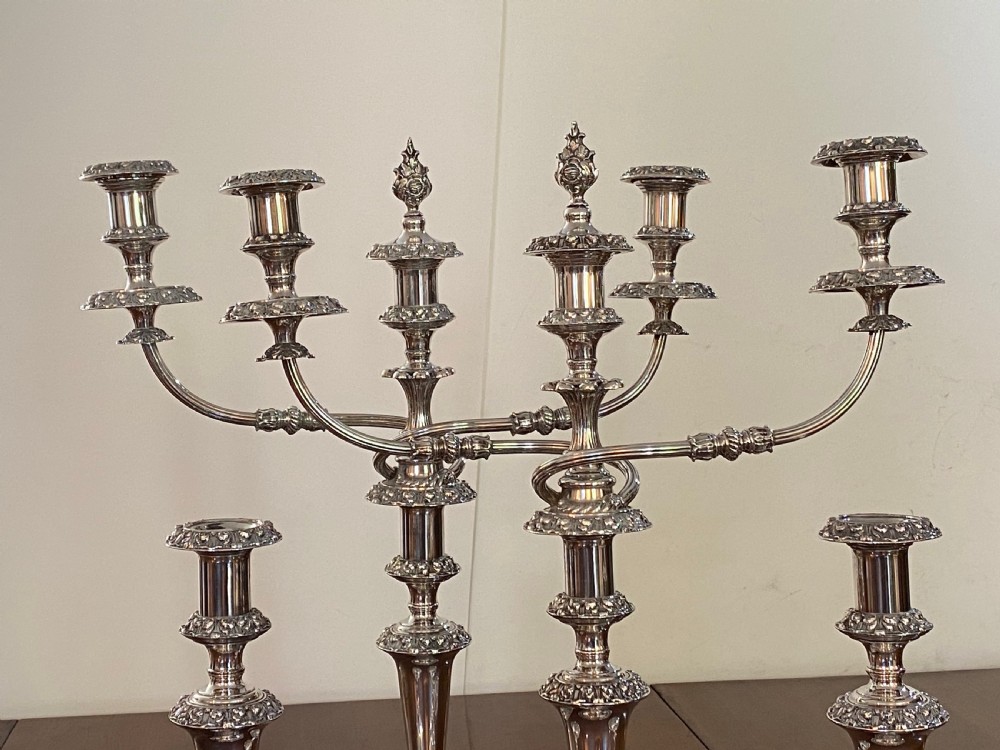 Candelabra and Matching  Candlesticks, Suite of Four. Circa 1860 View VII