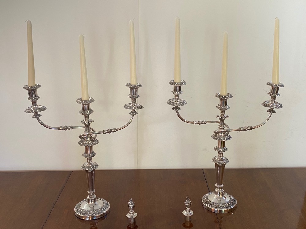 Candelabra and Matching  Candlesticks, Suite of Four. Circa 1860 View VIII