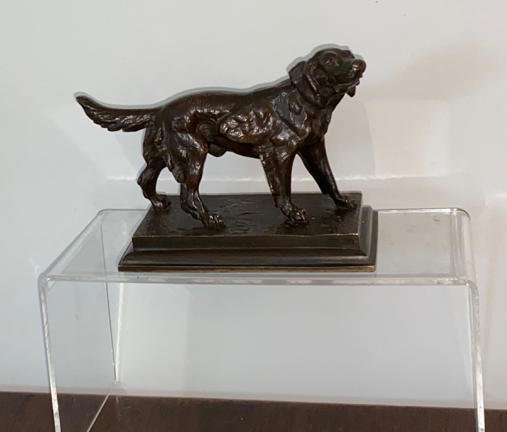 Bronze Figure of a Hunting Dog. 19th Century View IV