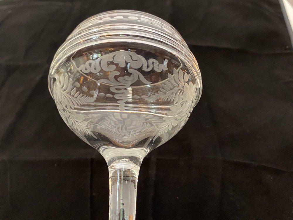 Set of 6 Etched Hock Glasses  View VI