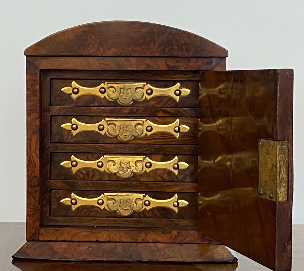 Figured Walnut Collectors Cabinet