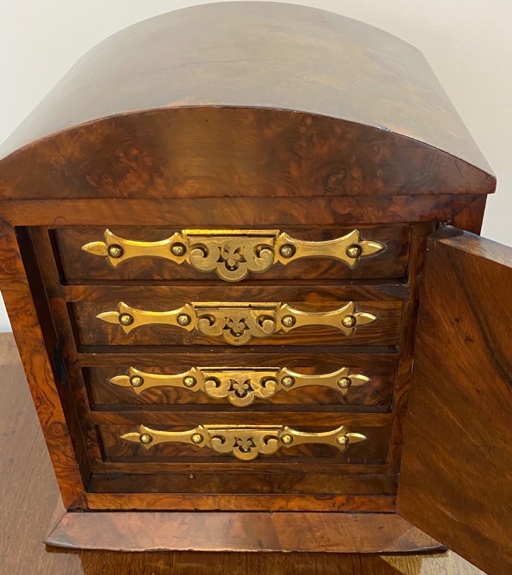Figured Walnut Collectors Cabinet View V