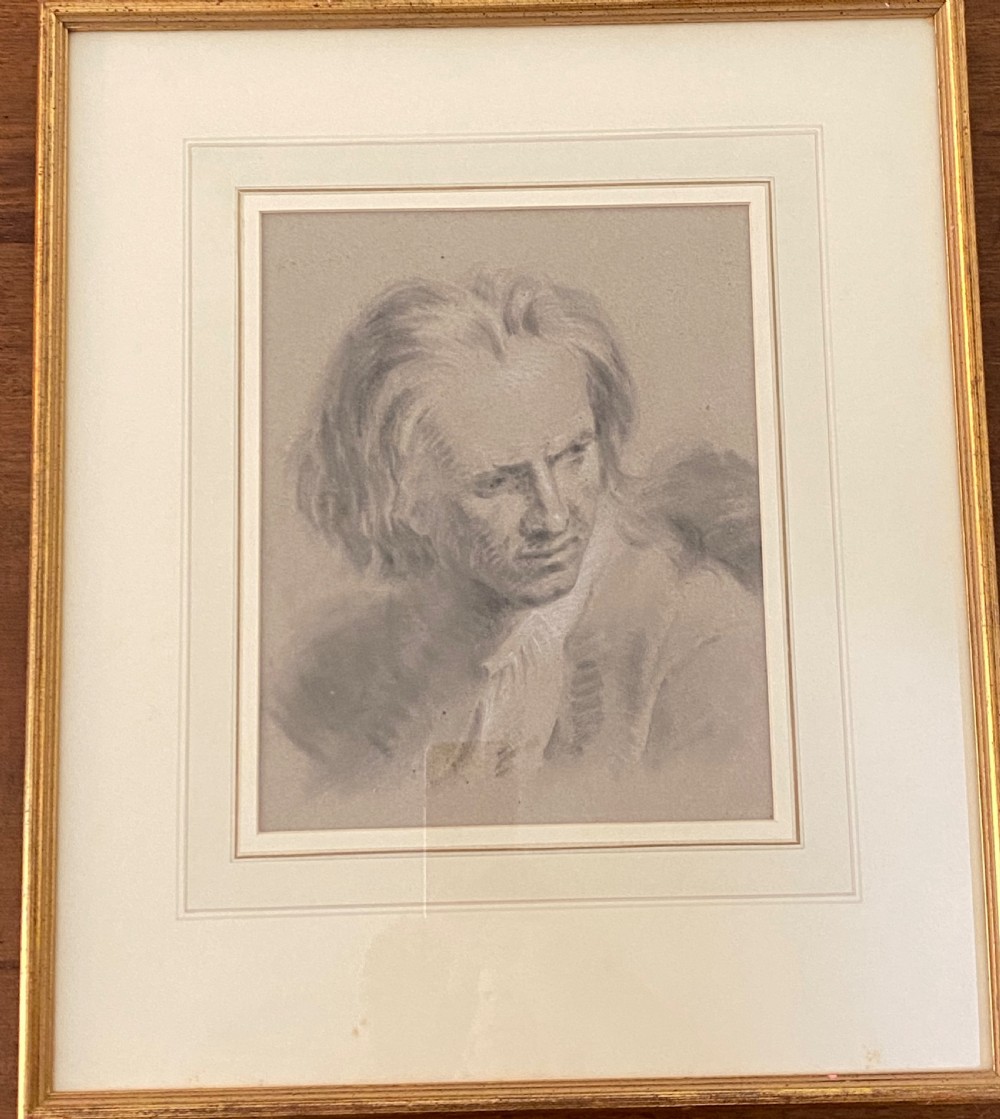 A Portrait Study of Beethoven in Chalk View III