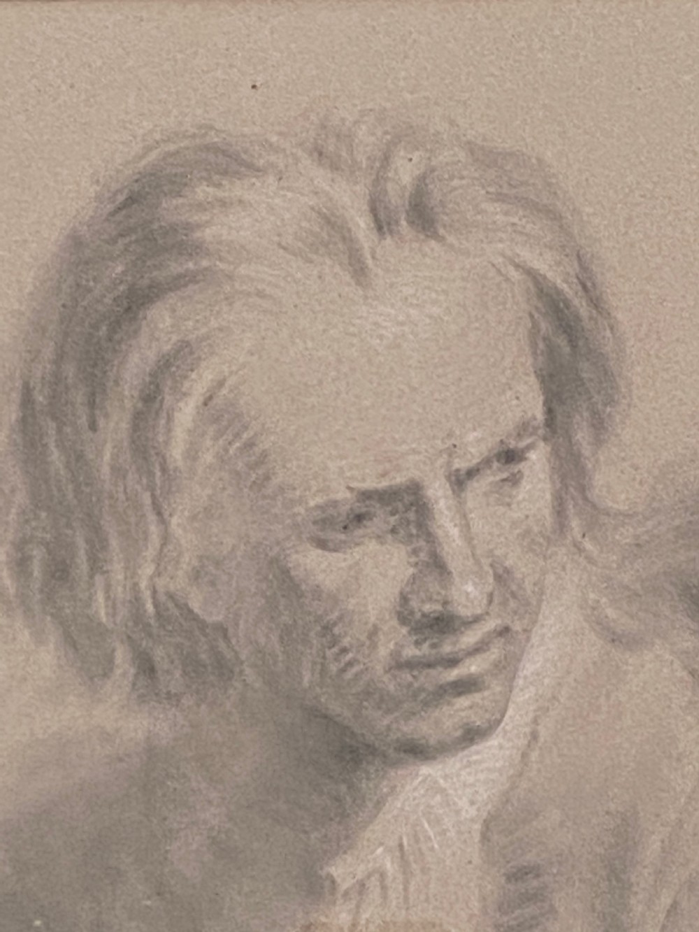 A Portrait Study of Beethoven in Chalk