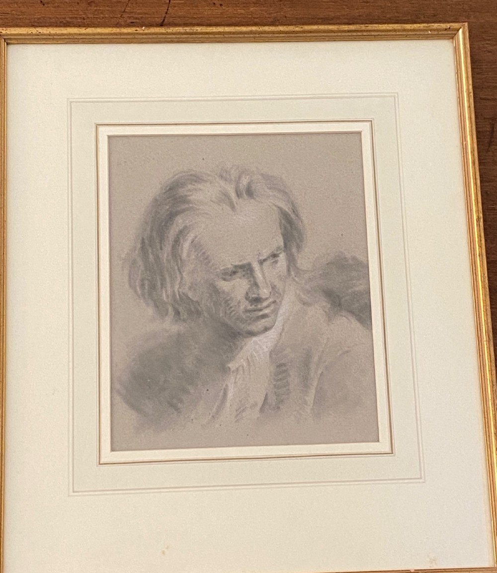 A Portrait Study of Beethoven in Chalk View IV