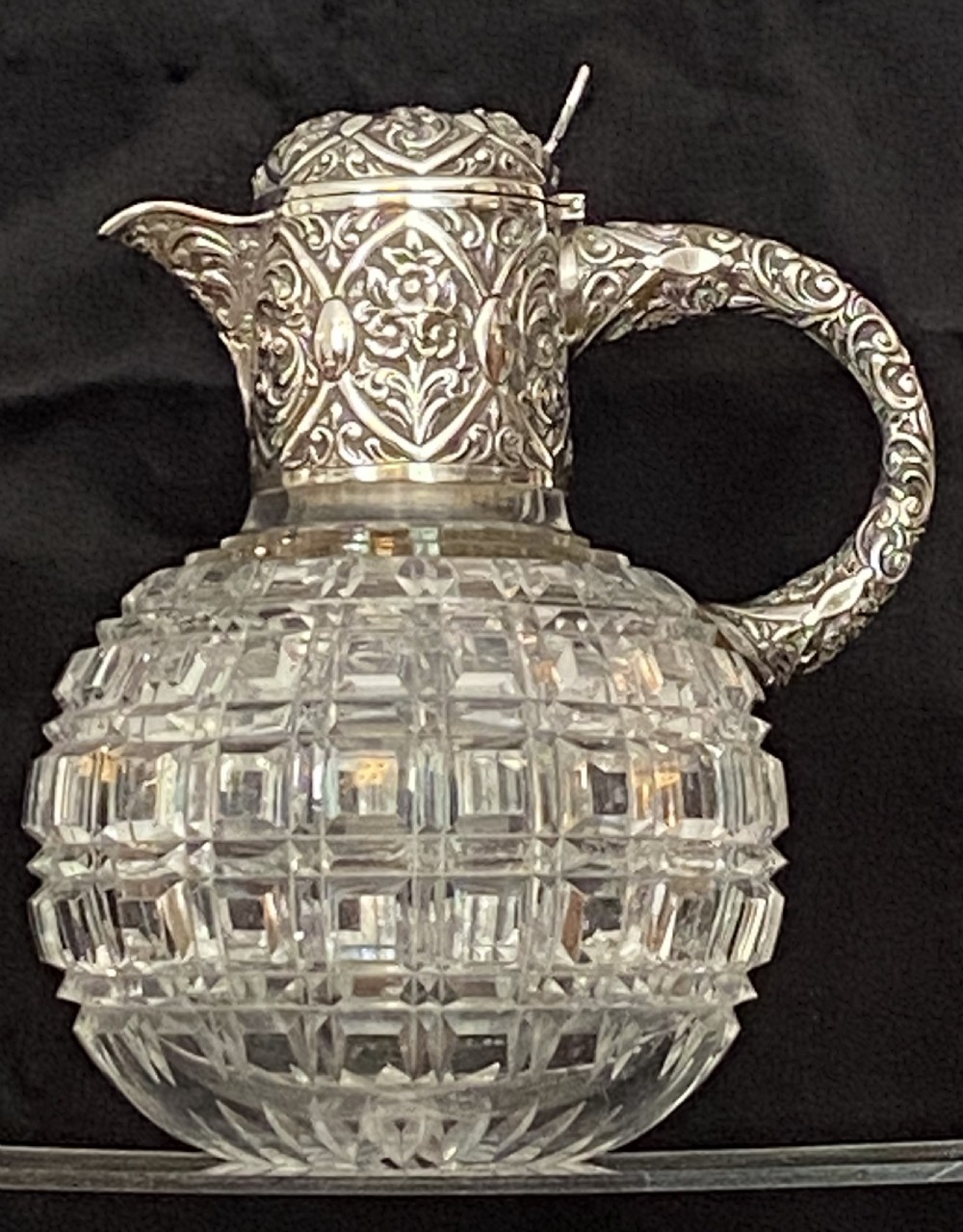 Claret Jug, Silver Mounted and Cut Glass