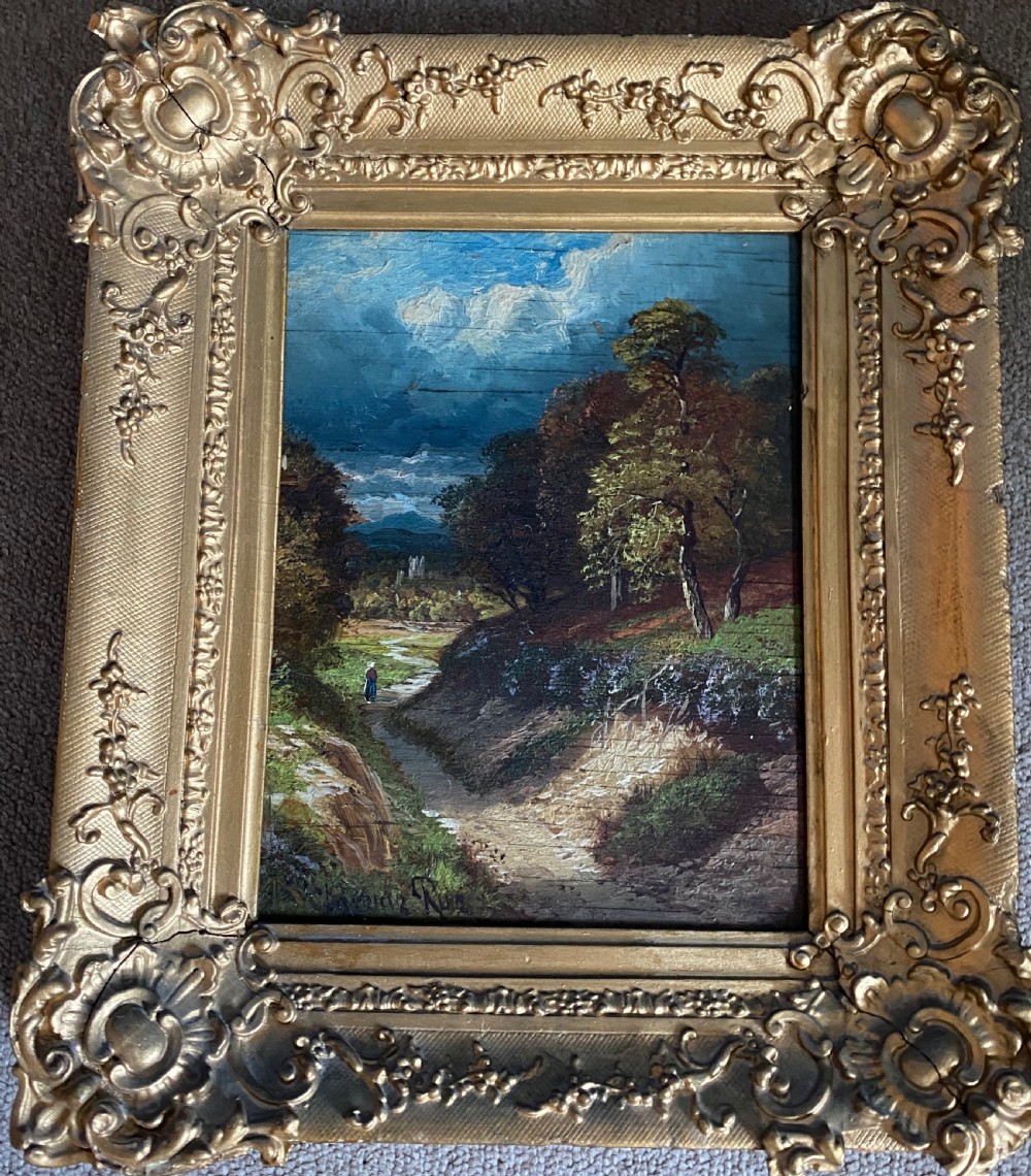 19th Century Oil on Panel by Clarence Henry Row (1850-1909)