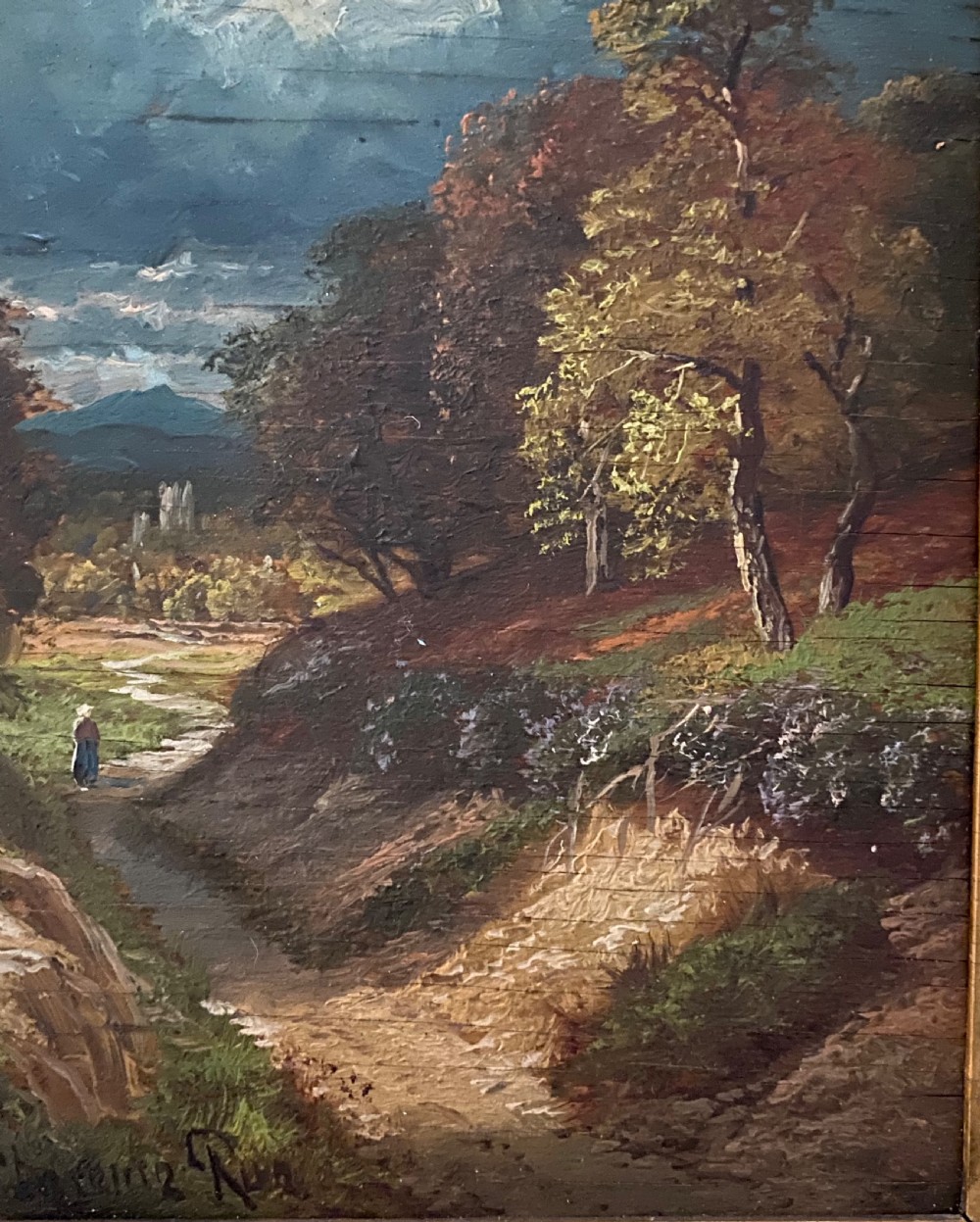 19th Century Oil on Panel by Clarence Henry Row (1850-1909) View II
