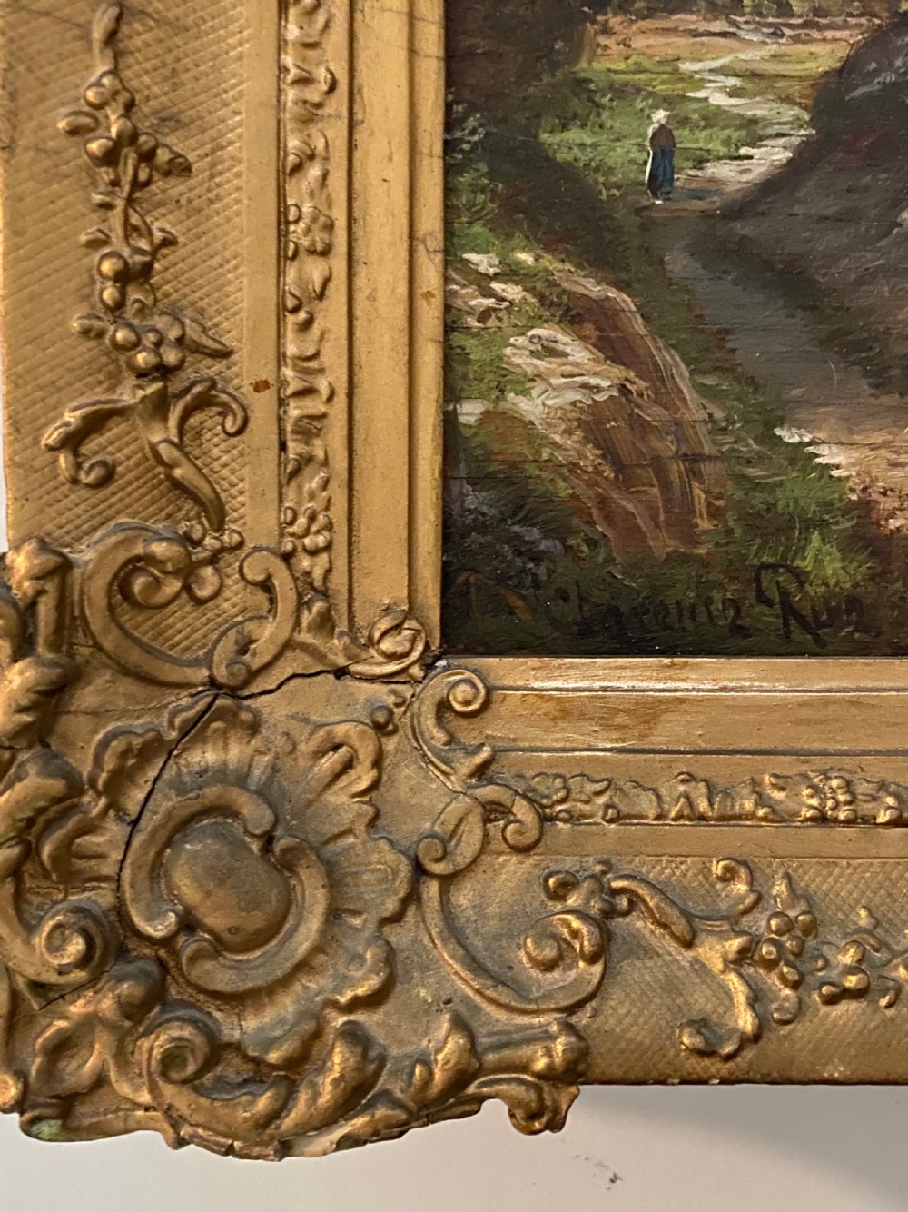 19th Century Oil on Panel by Clarence Henry Row (1850-1909) View III