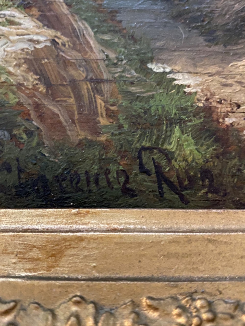 19th Century Oil on Panel by Clarence Henry Row (1850-1909) View IV