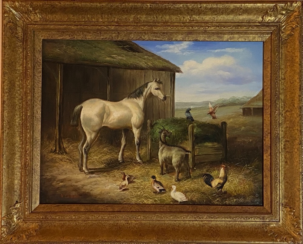 Oil Painting of Country Scene, Continental