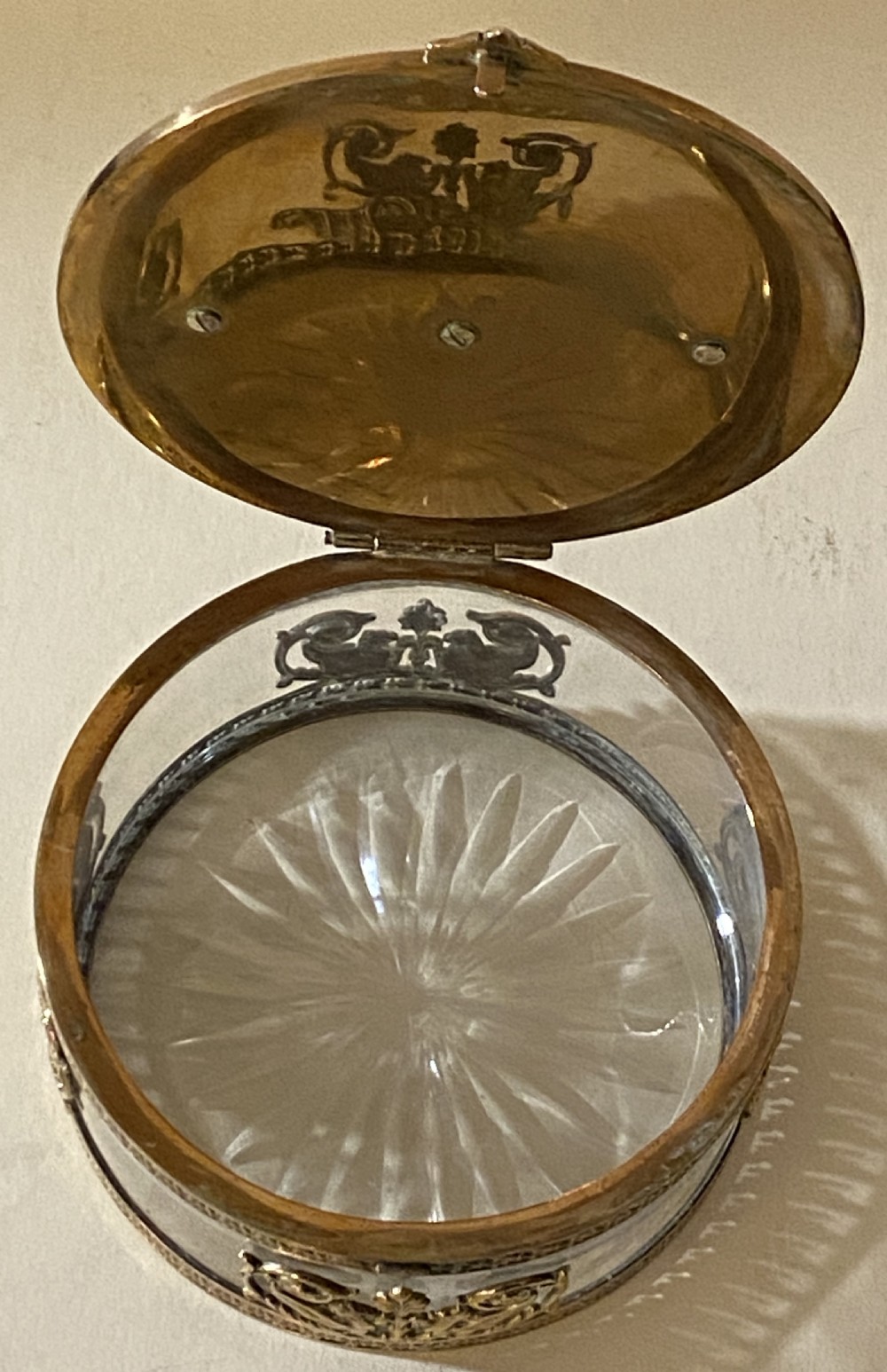 French Empire Gilt Metal and Glass Table Box. Ca 1814 View II