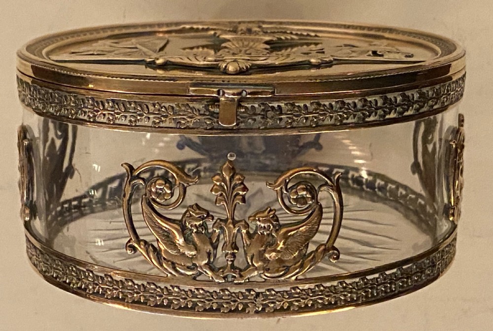 French Empire Gilt Metal and Glass Table Box. Ca 1814 View III