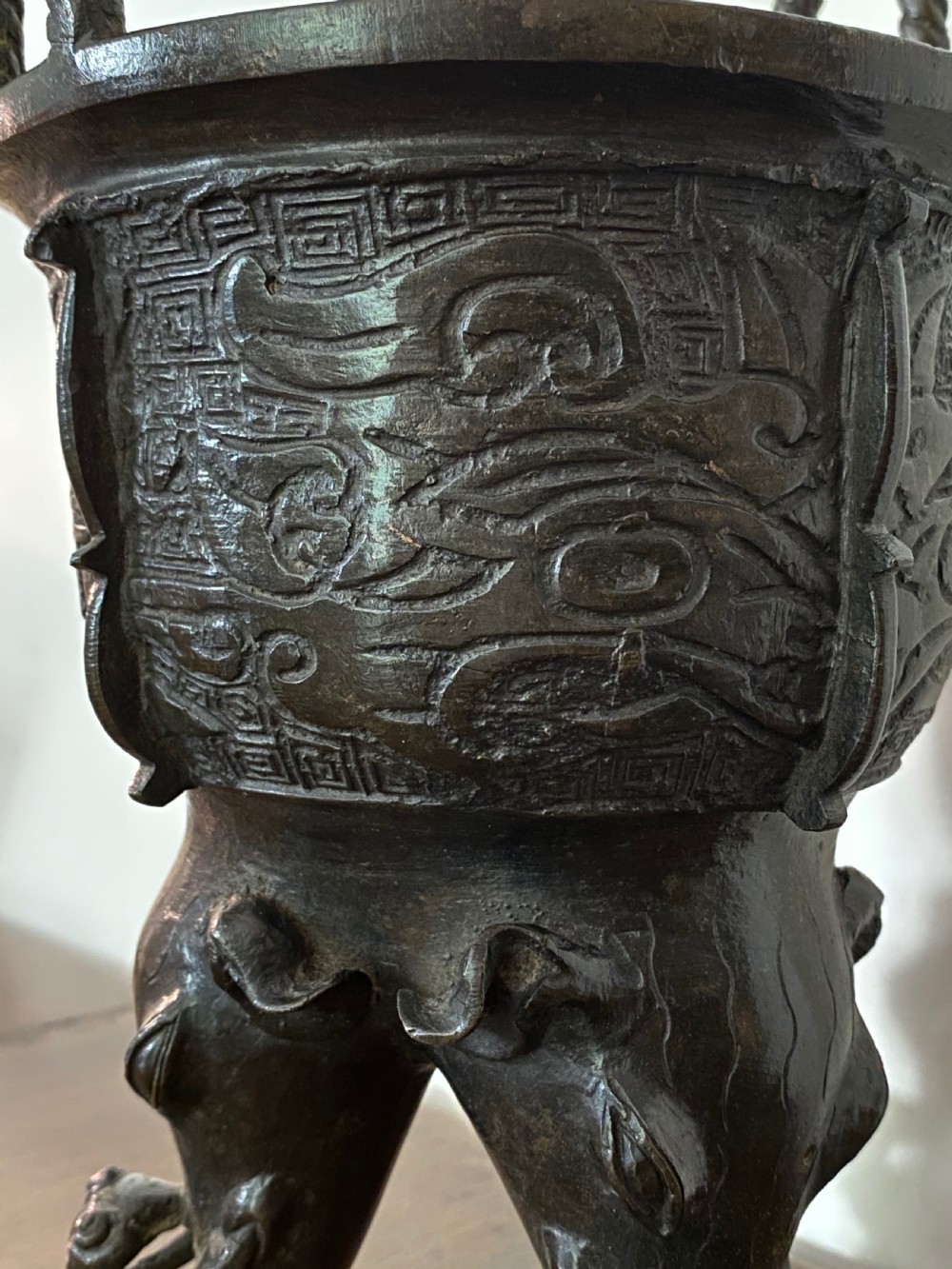 Chinese Bronze Censer View V