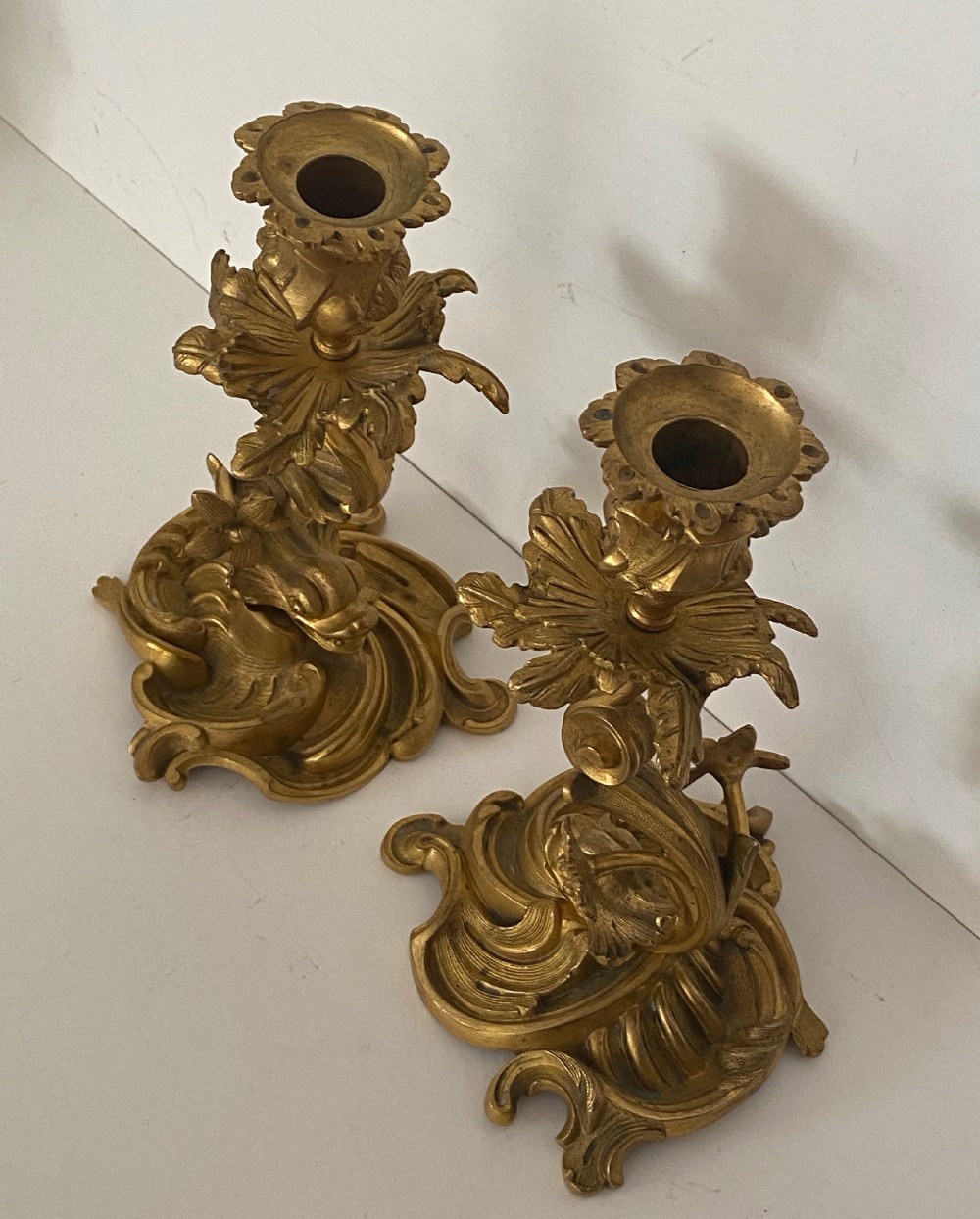 Pair of French Gilt Bronze Candlesticks View IV