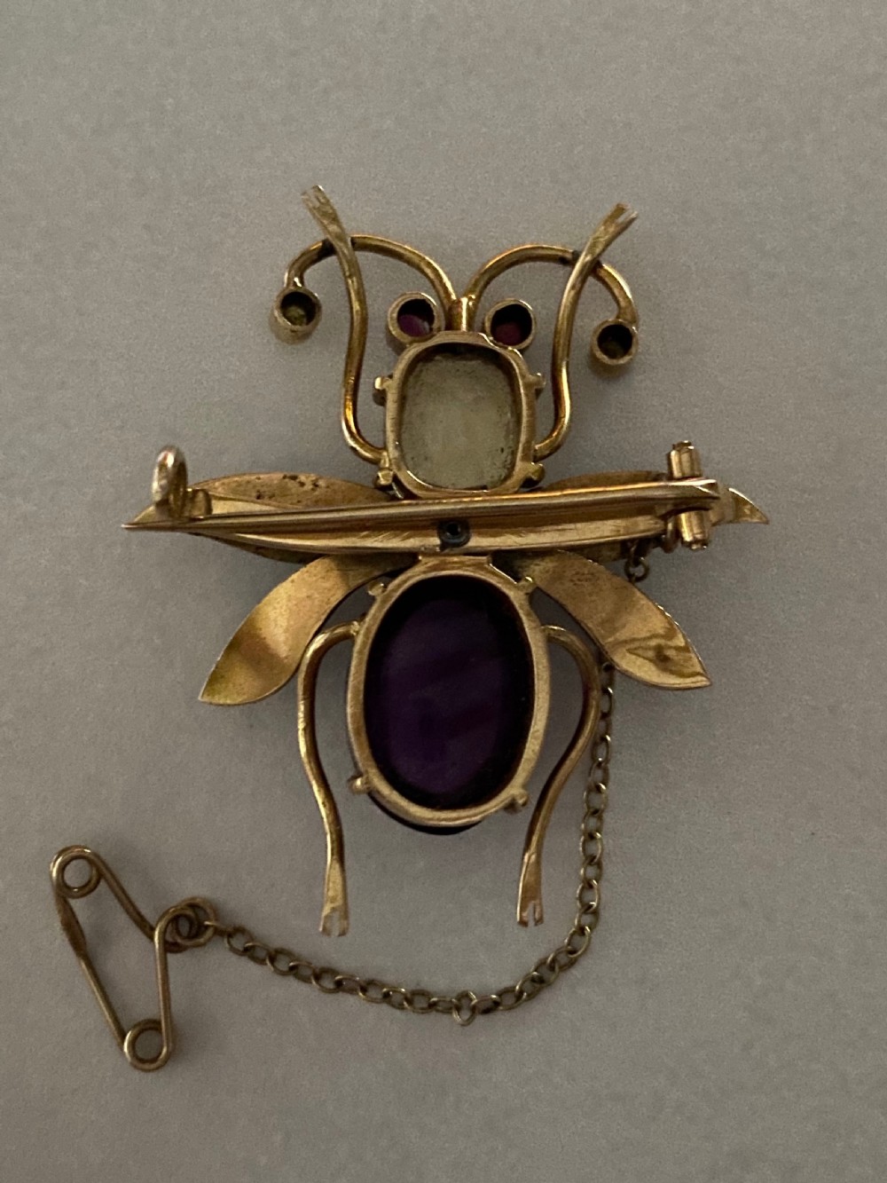 Victorian Multi-stone Insect Brooch View II