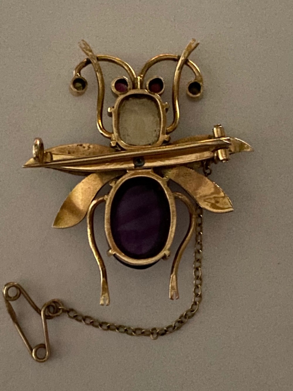 Victorian Multi-stone Insect Brooch View III