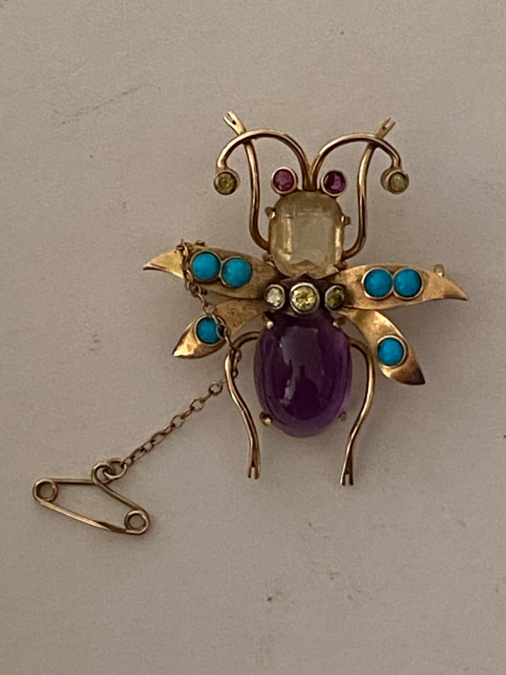 Victorian Multi-stone Insect Brooch View IV