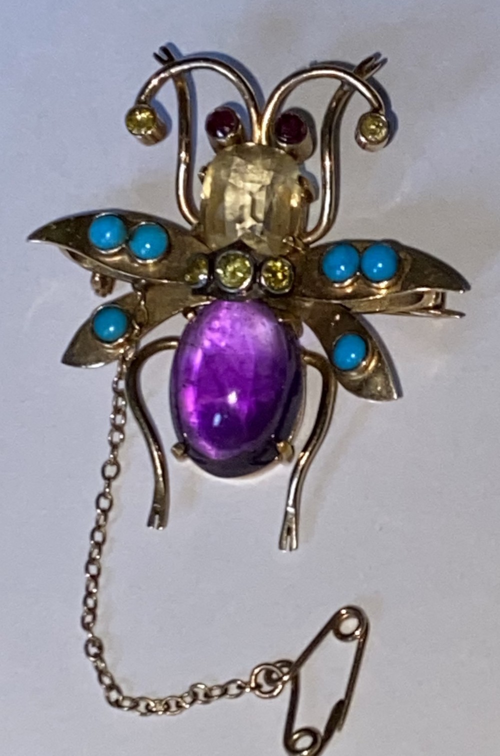 Victorian Multi-stone Insect Brooch