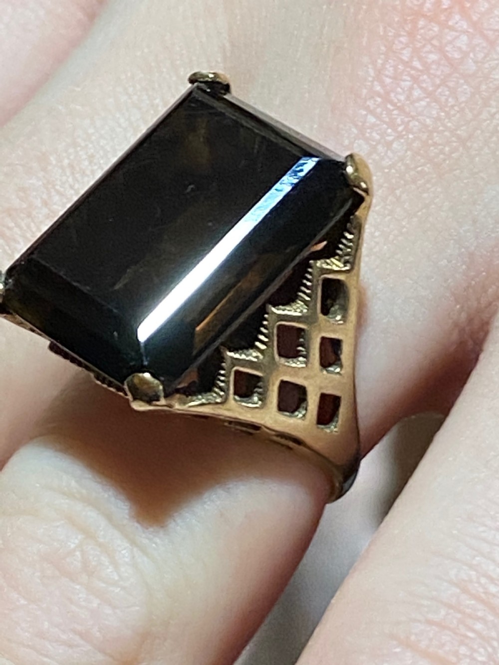 Smoky Topaz 9ct Gold Dress Ring View III