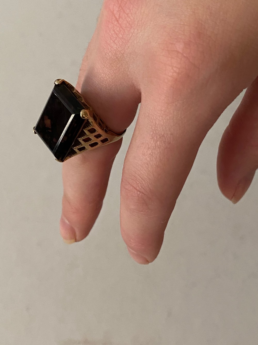 Smoky Topaz 9ct Gold Dress Ring View IX
