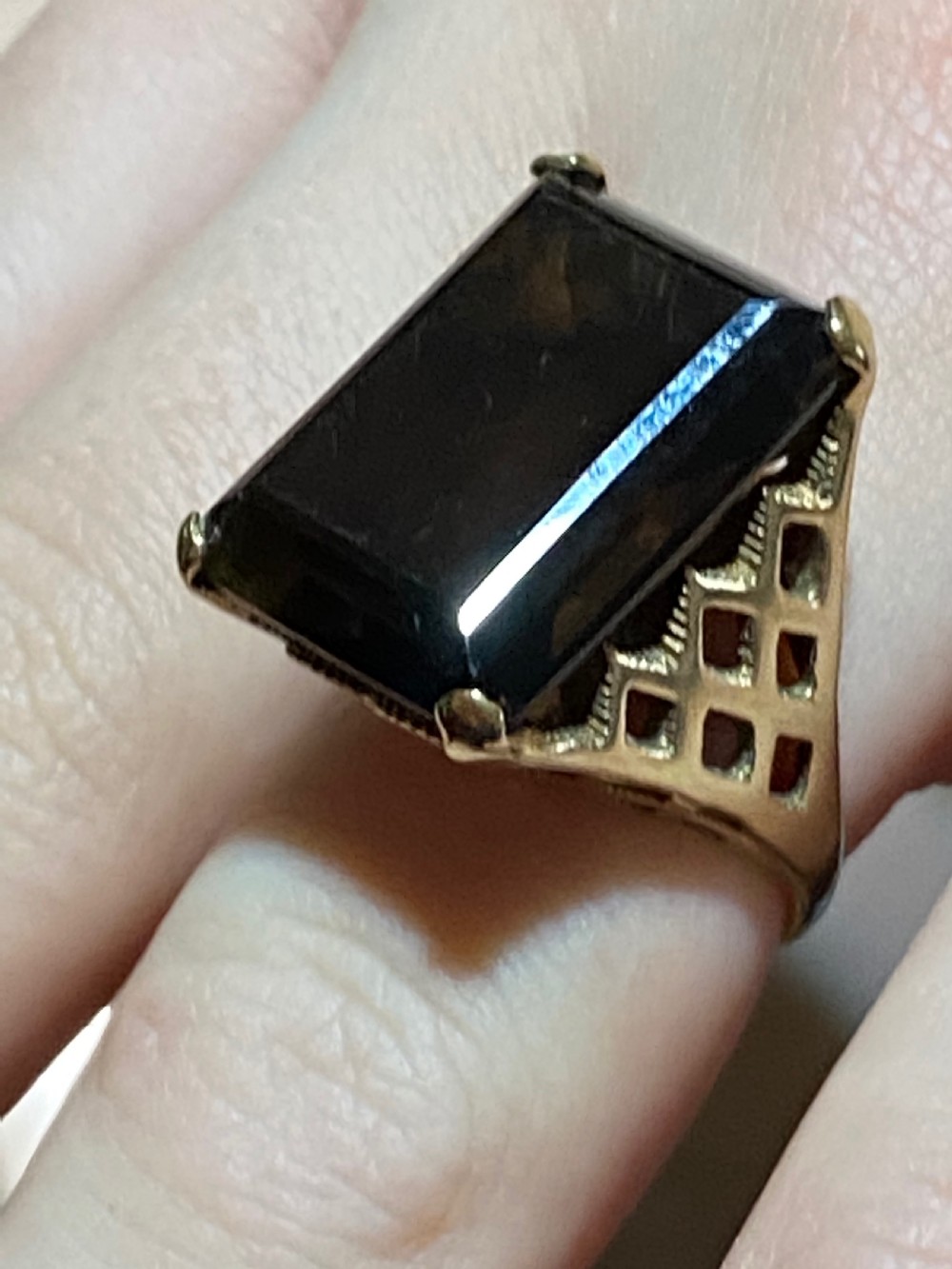 Smoky Topaz 9ct Gold Dress Ring View XI