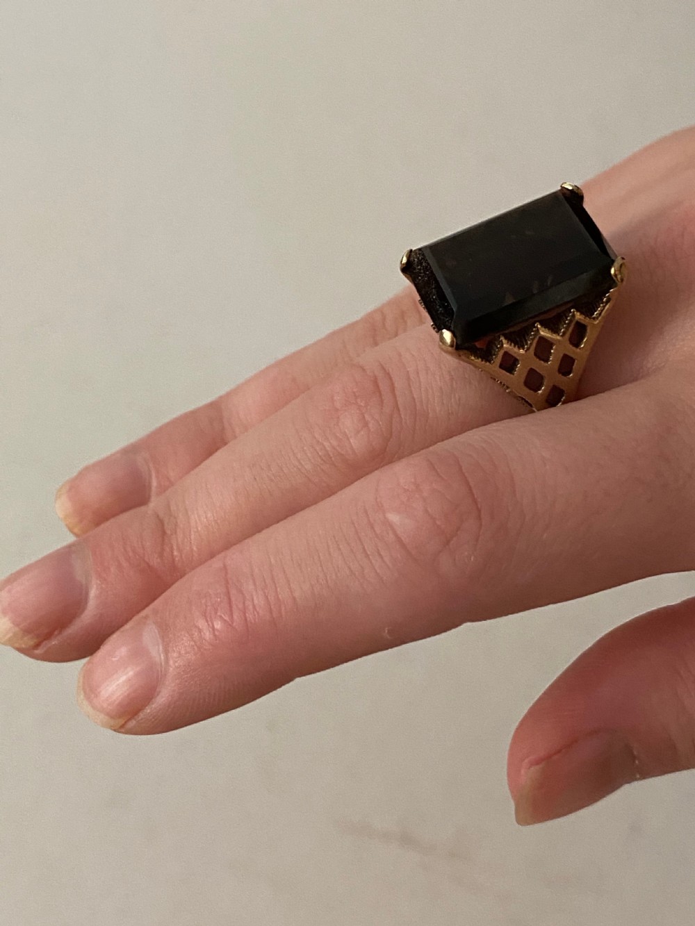 Smoky Topaz 9ct Gold Dress Ring View XII