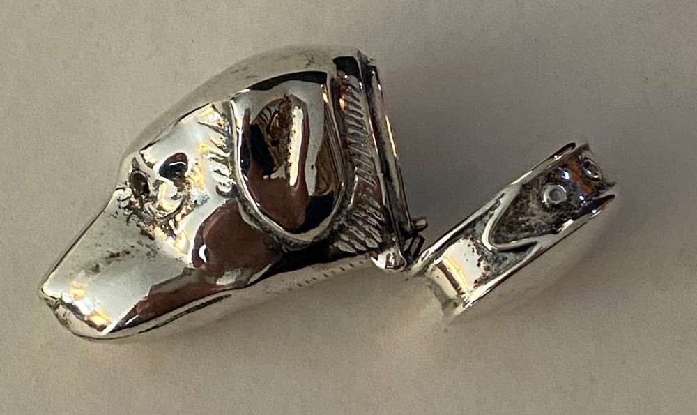 Silver Vesta Case Dog with Garnet Eyes View VIII
