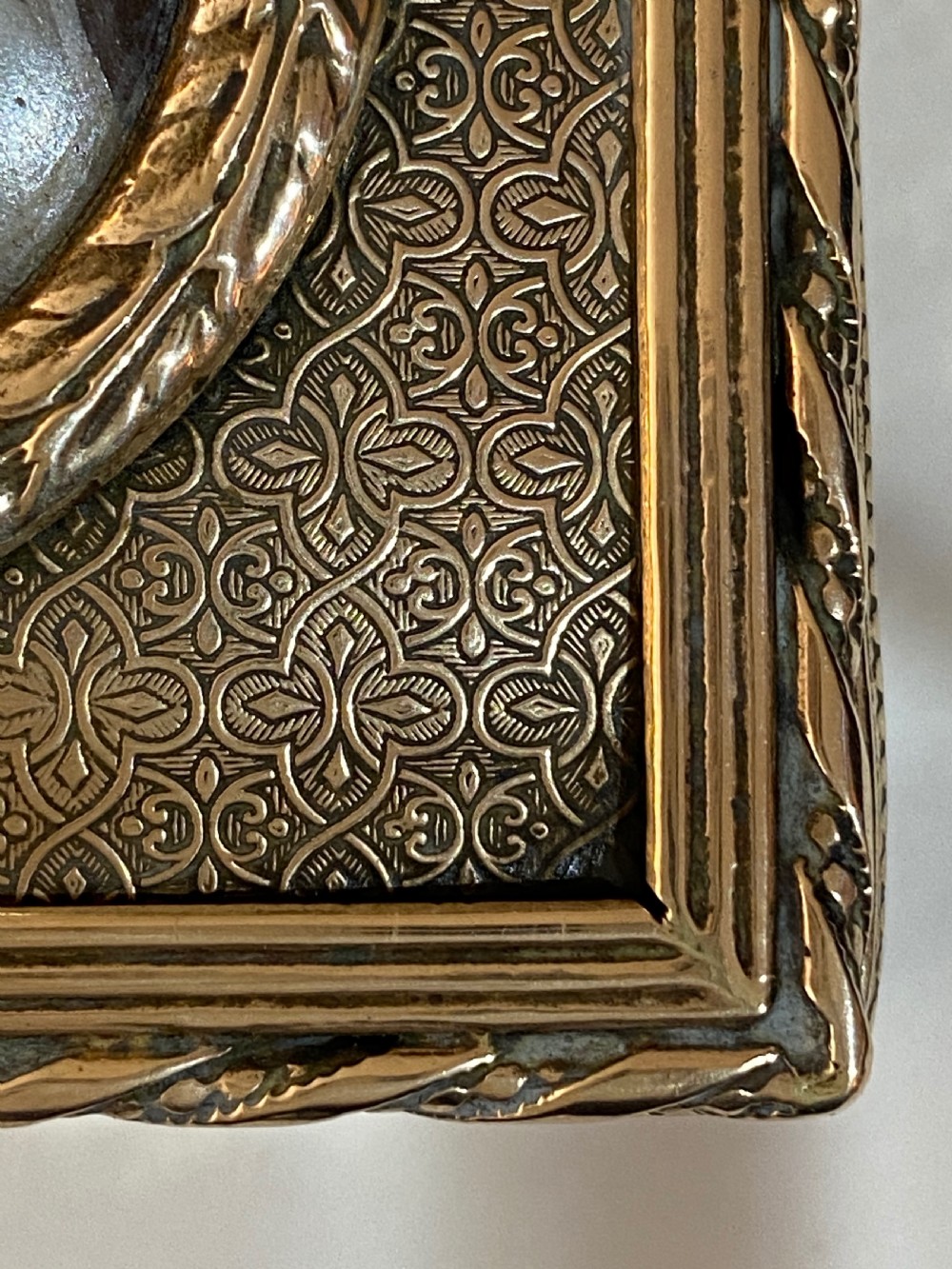 Continental Trinket Box with inset Painted Porcelain Plaque. 19th Century View VI