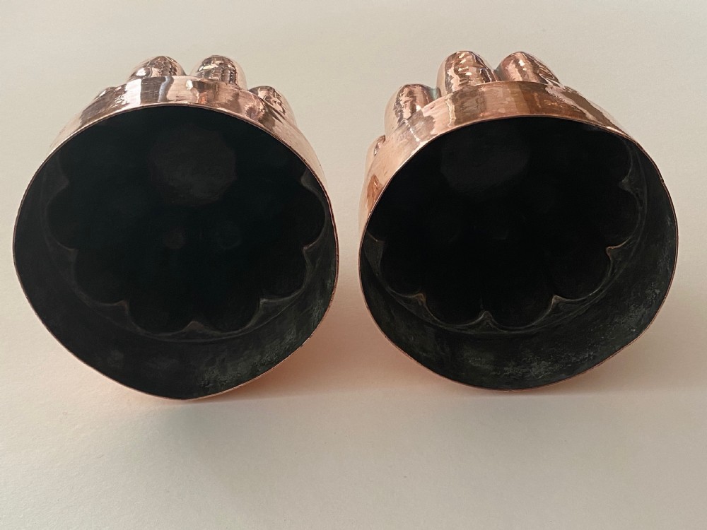 Pair of Victorian Copper Jelly Moulds View V