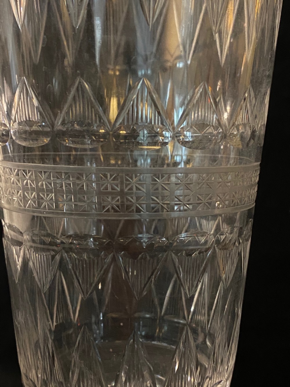 Victorian Etched Glass Celery Vase View III