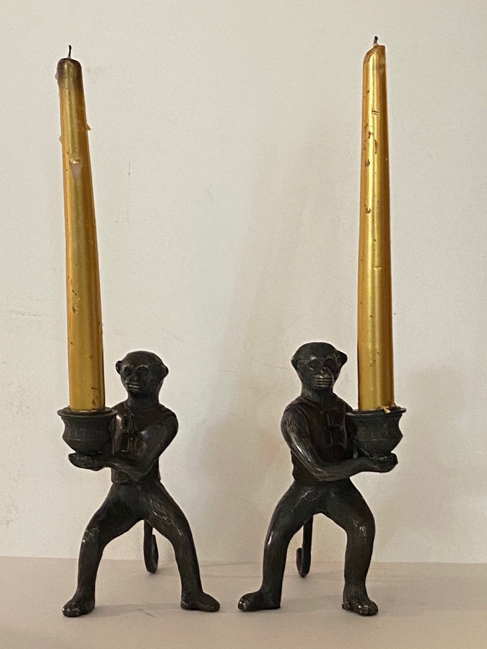 Pair of Bronze Figural Candlesticks View VII