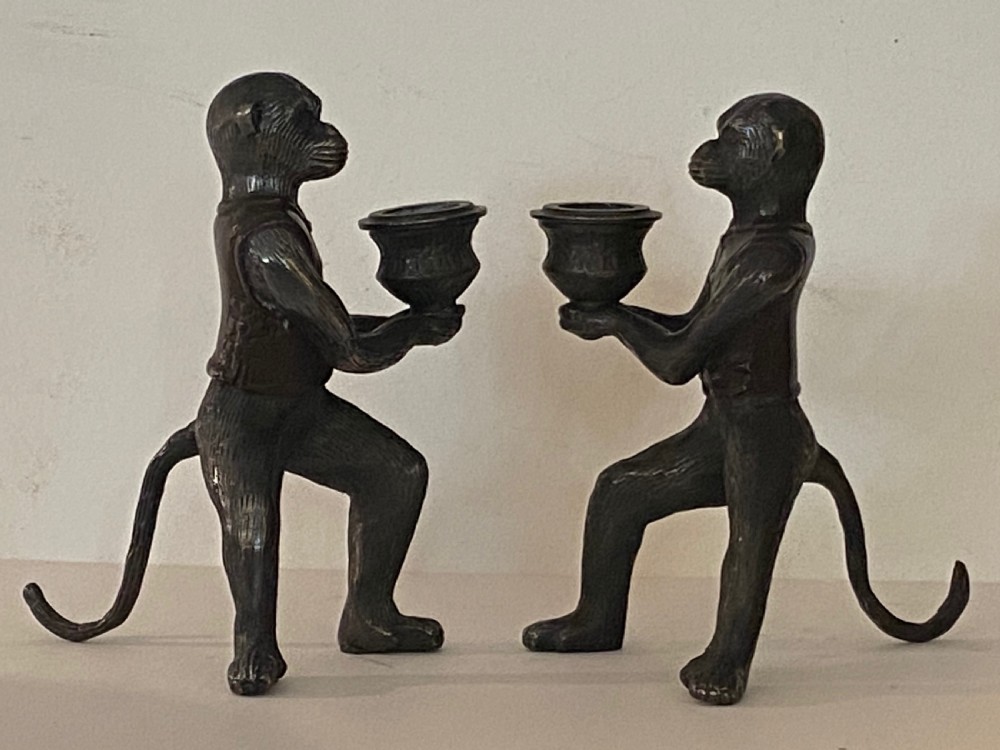 Pair of Bronze Figural Candlesticks View VIII