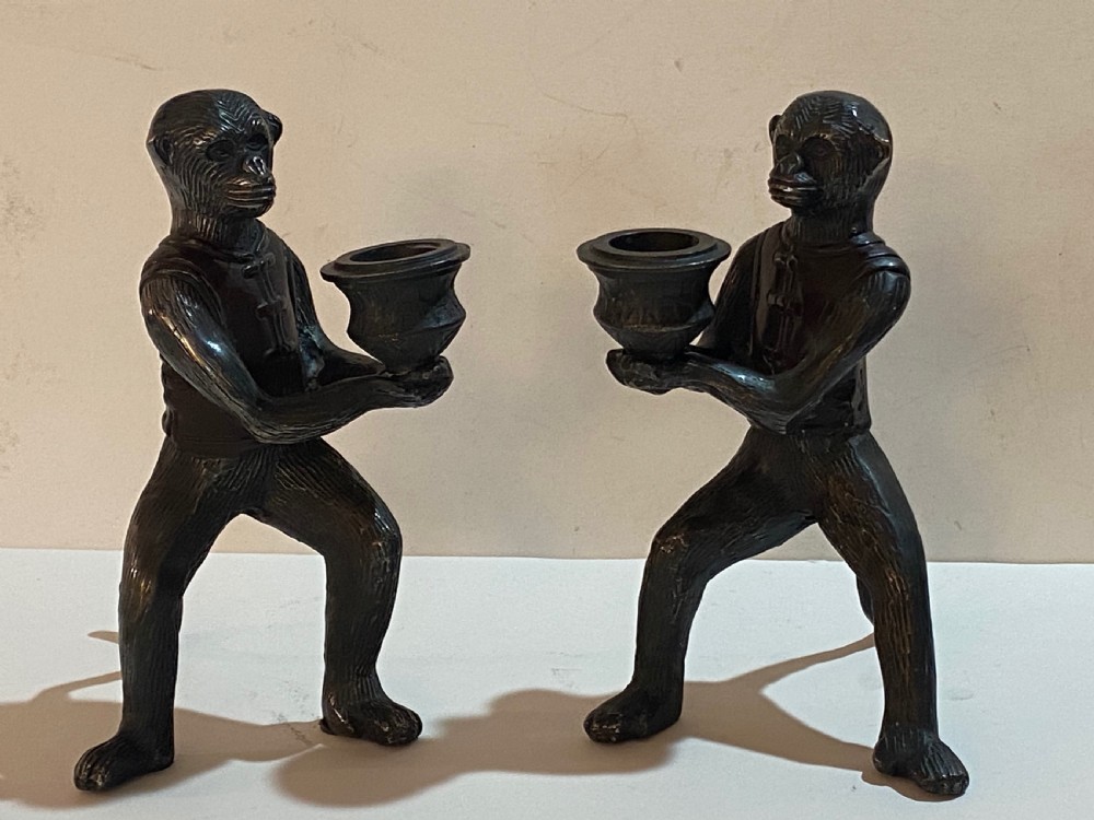 Pair of Bronze Figural Candlesticks View IX