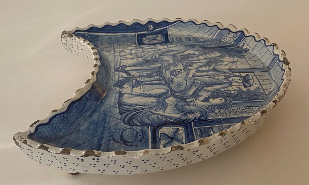 18th Century Delft Crescent Dish View IV