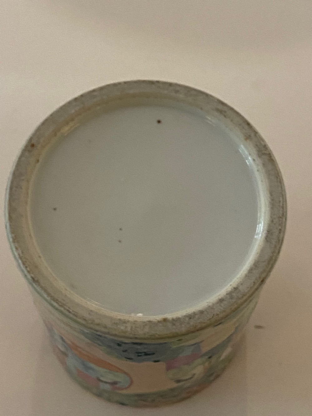 Chinese Canton  Famille Rose Brush Pot View V