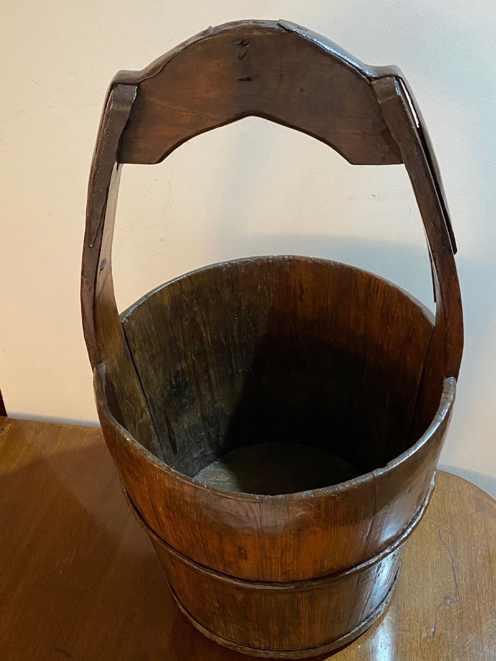 Irish Mahogany Coopered Peat Bucket View IV