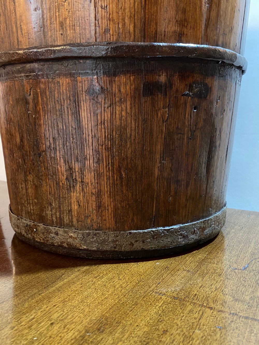 Irish Mahogany Coopered Peat Bucket View V