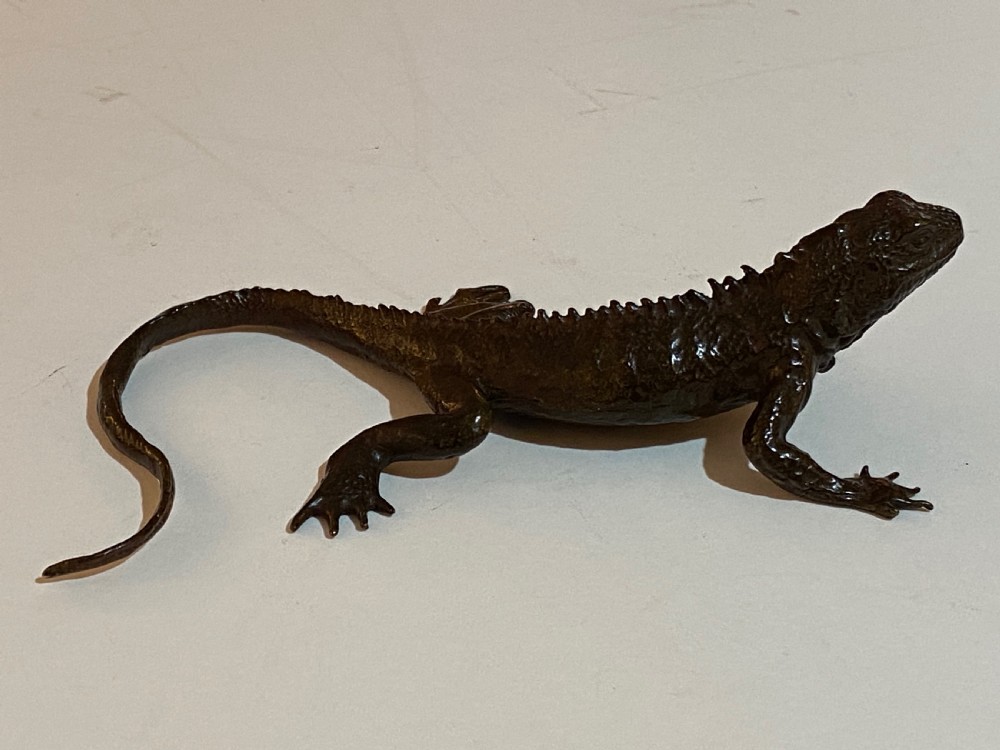 Japanese Bronze Model of a Lizard View II