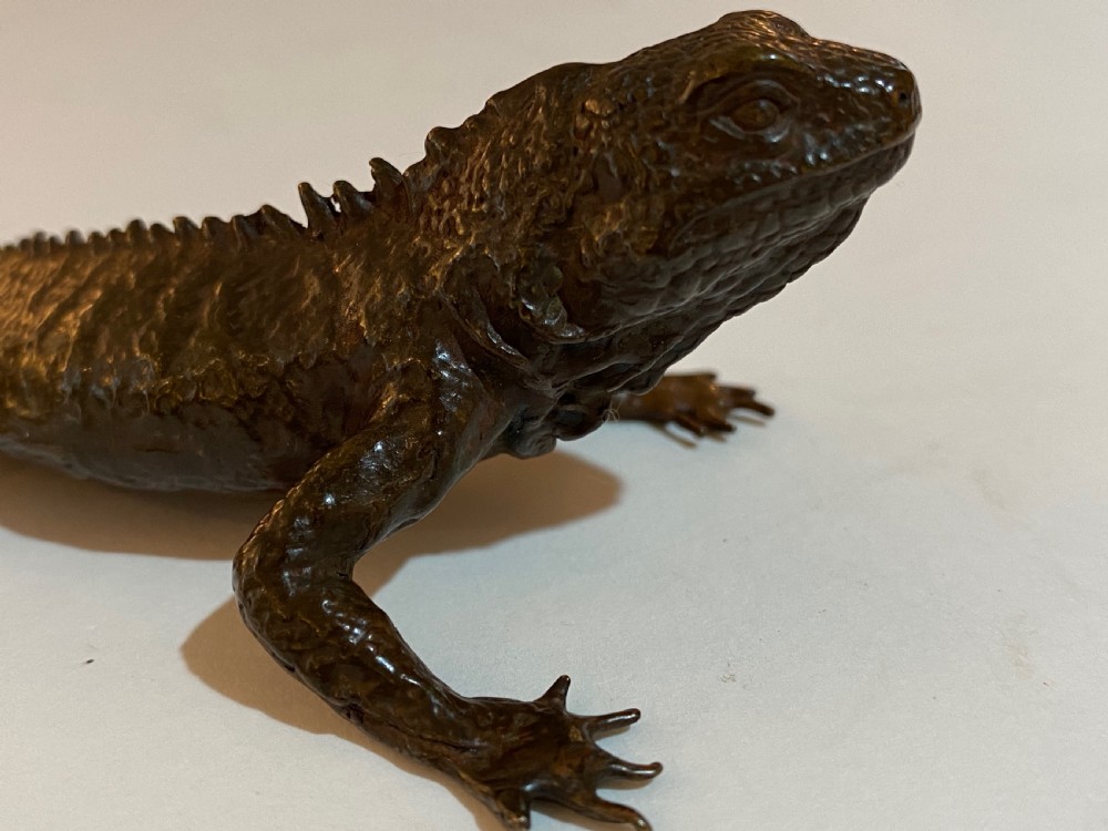 Japanese Bronze Model of a Lizard View III