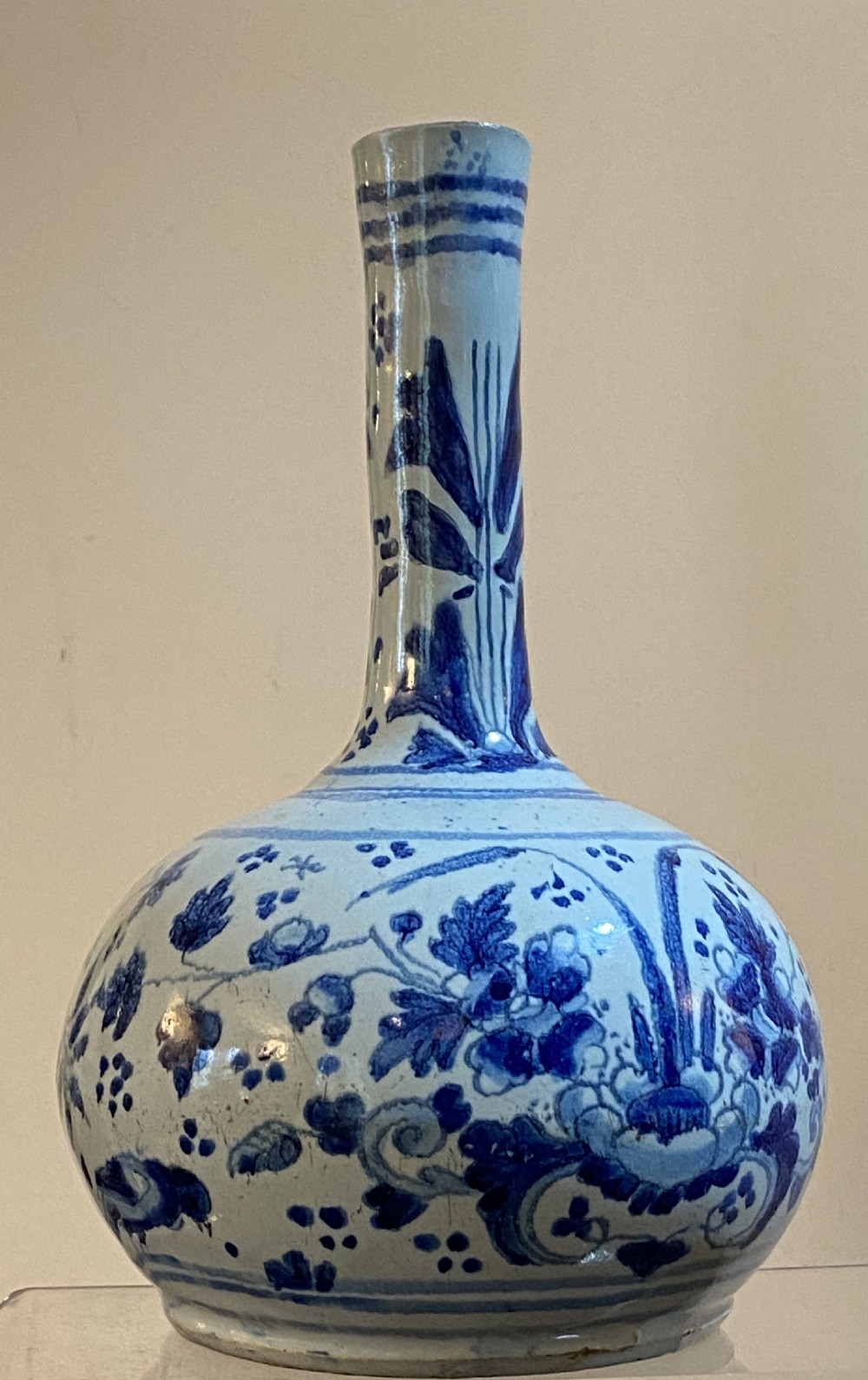 18th Century English Delft Bottle vase