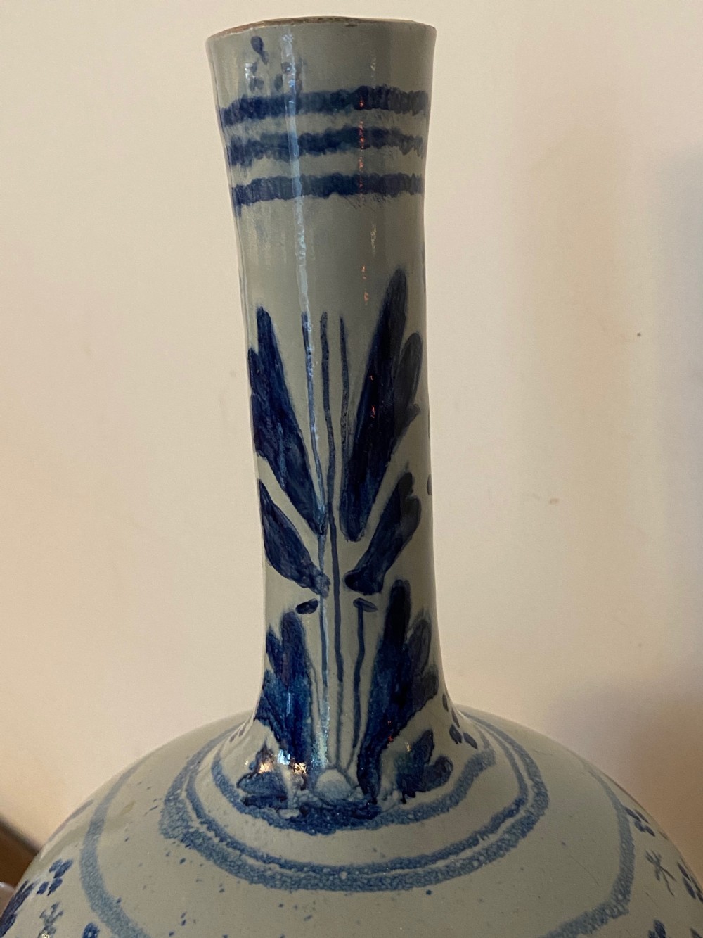 18th Century English Delft Bottle vase View IV