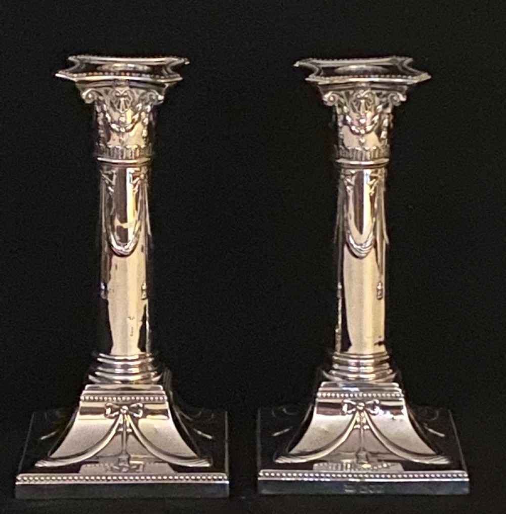 Pair of Sterling Silver Candlesticks